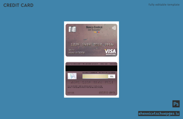 Beispielvorschau der Visa-Signaturkarte der Zentralbank von Ecuador
